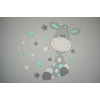 Houten muursticker - Giraf Zazu met sterren/bloemen - eigen kleur (naam optioneel) (60x60cm)